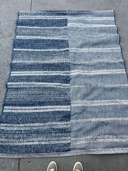 Photo of free Blue Striped Rug ~ used (Columbine Valley / Littleton) #2