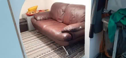 Photo of free Leather 3-seater sofa, very comfy. (Bloomsbury NW1) #1