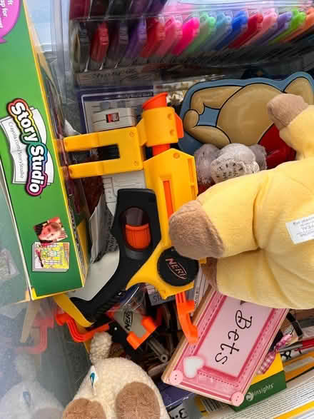 Photo of free Box of stuffed toys, crayons & pens (Lode, CB25 NorthEast Cambridge) #3