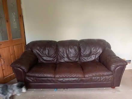 Photo of free Leather sofa (Stoke hill Exeter) #1