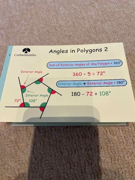 Photo of free Corbett Maths GCSE higher flash cards (Longthorpe) #1