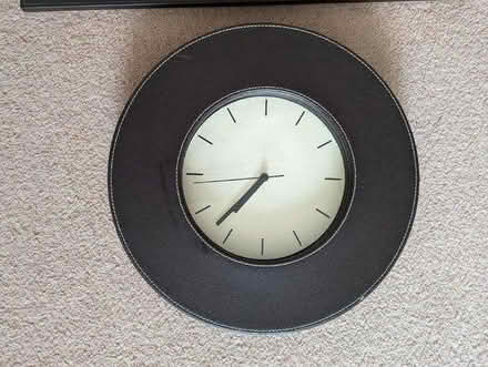 Photo of free Brown Leather effect Wall clock (Bolton-le-Sands LA5) #2