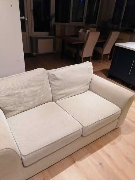 Photo of free 2 seater cream sofa (Sandal, WF2) #2
