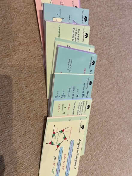 Photo of free Corbett Maths GCSE higher flash cards (Longthorpe) #2