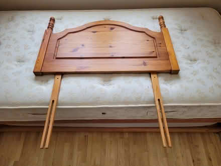 Photo of free Pine And Rattan Single Bed Frame C/W Trundle Guest Bed (Purbrook PO7) #1
