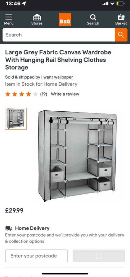 Photo of free Canvas wardrobe (LE2) #1