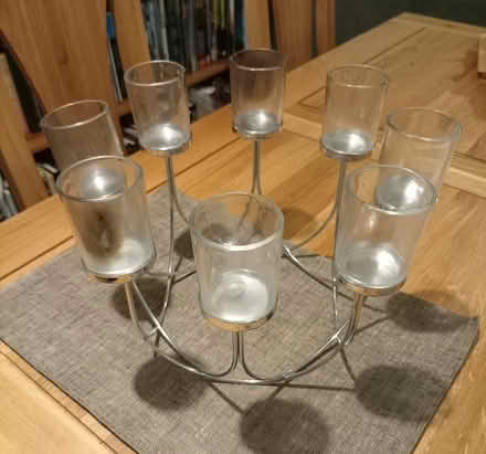 Photo of free 8 x Tealight Holder Silver Coloured Glass Vessels (Orton Wistow) #2