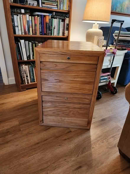 Photo of free Oak veneer filing cabinet (Lake City Way) #2