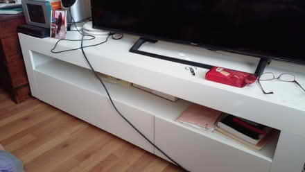 Photo of free Large white Gloss Tv Stand (ALW4AW) #1