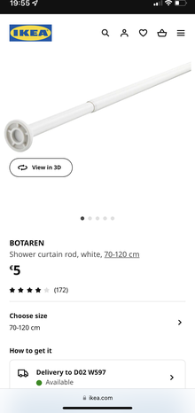 Photo of free Shower curtain & Pole & rings x 1 (Ballyogan) #1