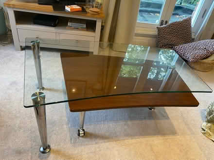 Photo of free Glass and wood coffee table (Sefton Park, L8) #4