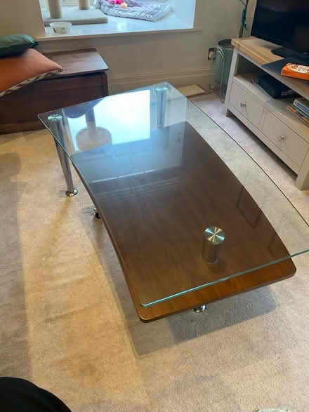 Photo of free Glass and wood coffee table (Sefton Park, L8) #2