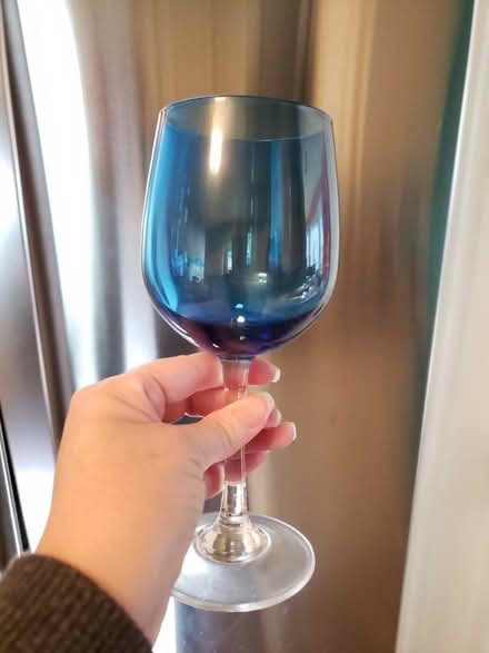 Photo of free Three tall blue wine glasses (Leavells Crossing in Spotsy) #1