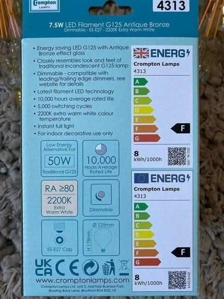 Photo of free LED Filament Globe Bulbs x 4 (New) (Wanstead E11) #3