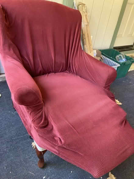 Photo of free Wingback chair w/footrest;slipcover (Brunswick/Glenwood Basin) #2
