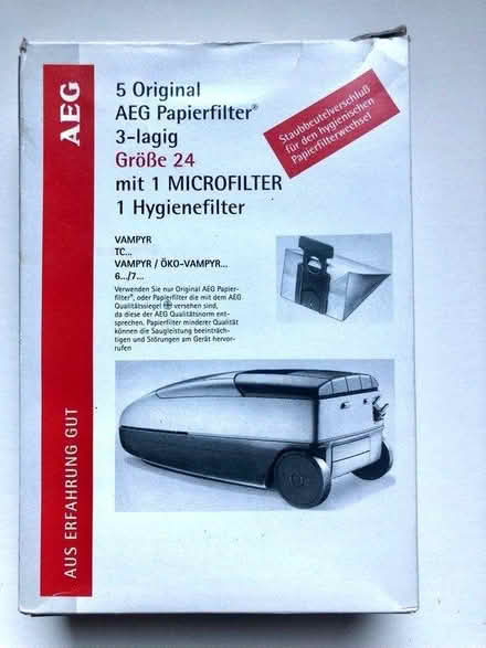 Photo of free AEG Vacuum Cleaner bags (Hadlow TN11) #2