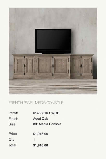 Photo of free RH French Panel Media Cabinet (Redwood) #2