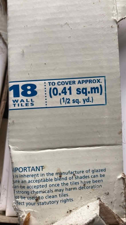 Photo of free 3 square metes white tiles (sidlesham) #2