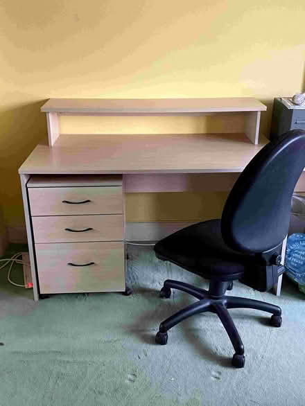 Photo of free Desk, shelf, filing cabinet and computer chair (Street BA16) #1