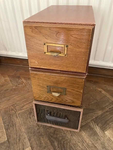 Photo of free Vintage card file index boxes x 3 (Wandsworth Common SW12) #2
