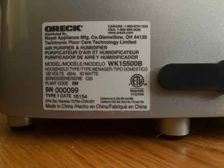 Photo of free Oreck Air Purifiers & Humidifiers (Chesterbrook Rd and Albemarle) #2