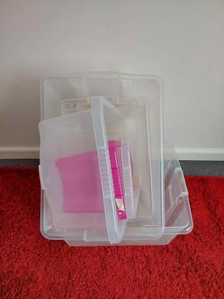 Photo of free Various sized plastic storage boxes (Seaford BN25) #1