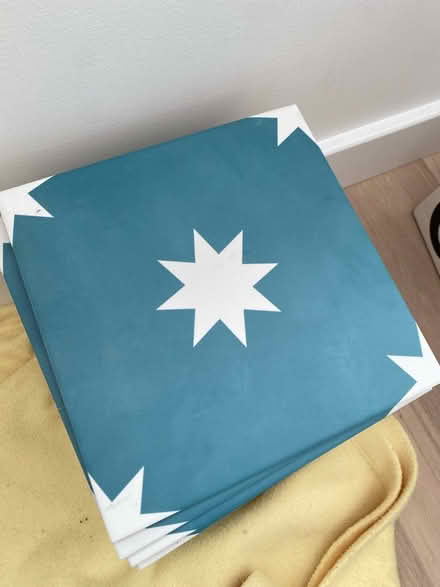 Photo of free 8 porcelain tiles teal (Cherry Hinton, Cambridge) #1
