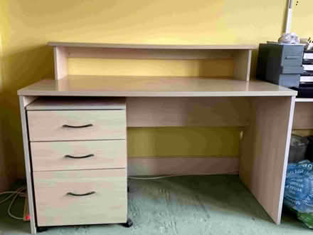 Photo of free Desk, shelf, filing cabinet and computer chair (Street BA16) #2