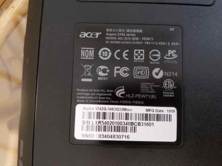 Photo of free Acer Aspire 5742G laptop (spares or repairs) (Yate BS37) #1