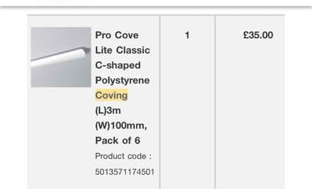 Photo of free 5x Pro Cove Lite C Shaped Coving (Canning Town North E16) #1