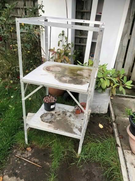 Photo of free Old metal shelving unit from garage (Kings Park G44) #1