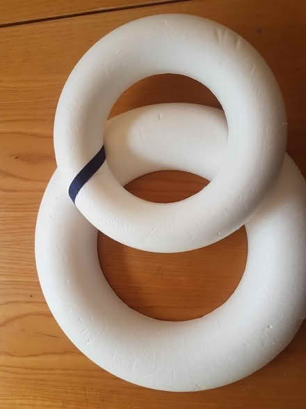 Photo of free Two white polystyrene rings, 25cm and 35cm. (Bear Flat) #1