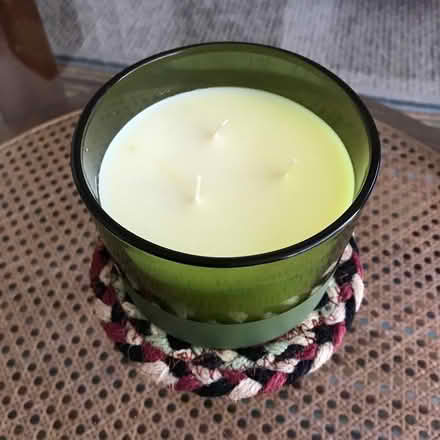 Photo of free Green glass scented candle (Braintree CM7) #1