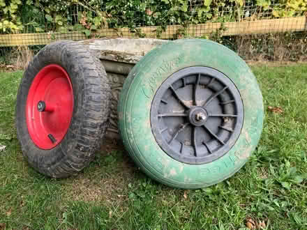 Photo of free 2 x wheelbarrow wheels (Cranleigh GU6) #1