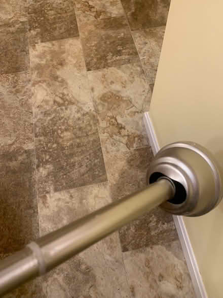 Photo of free Curved Shower Rod - brushed metal (Ayer) #1