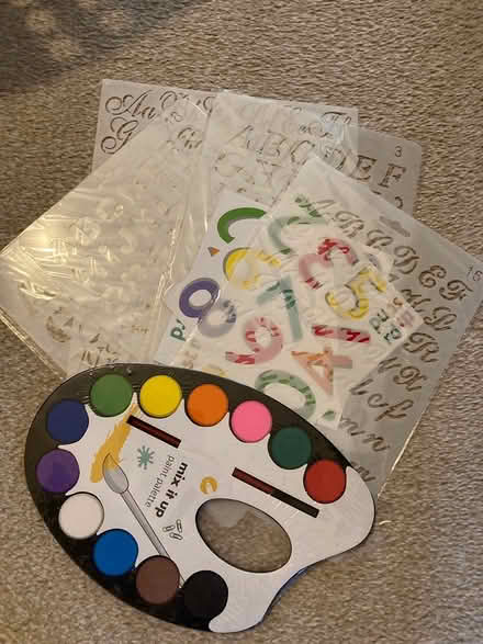 Photo of free New pallet of paints and stencils (Peacehaven) #1