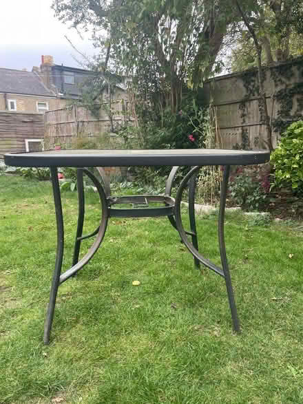 Photo of free Glass top outdoor table 90cm square, 71cm tall (Catford South SE6) #1