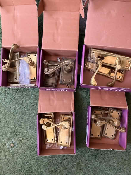 Photo of free 5 x sets of brass door handles (South Woodham Ferrers CM3) #1