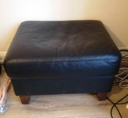 Photo of free Black Faux Leather Footstool (West Byfleet KT14) #1