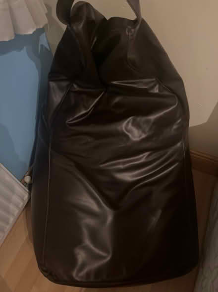 Photo of free Brown leather beanbag (Dublin 3) #2