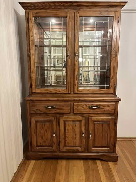 Photo of free Hutch 48", beveled glass, lights (94086) #2