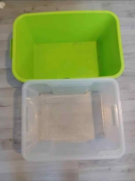 Photo of free 2 plastic storage boxes (Blandford) #1