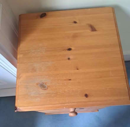 Photo of free Small bedside chest of drawers, pine (Strawberry Hill TW1) #1