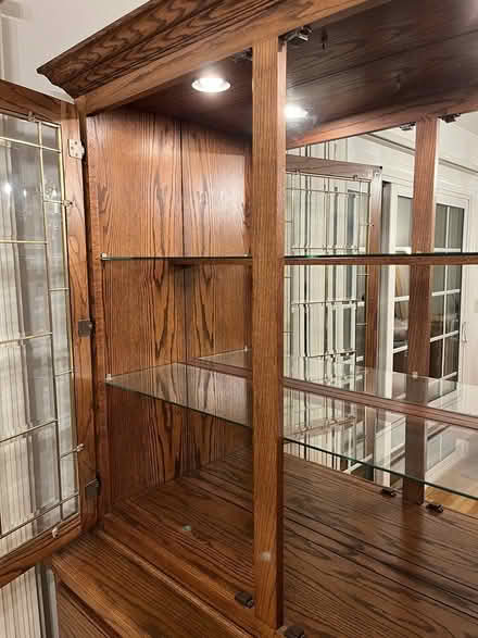 Photo of free Hutch 48", beveled glass, lights (94086) #3