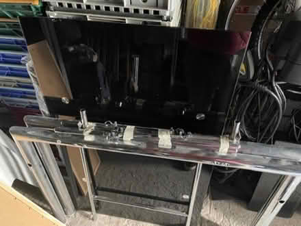 Photo of free Glass top desk 70cm deep x 112cm wide (dismantled) (IP3) #1