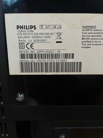 Photo of free Philips 32β LCD TV - UK model (Williamsburg) #2