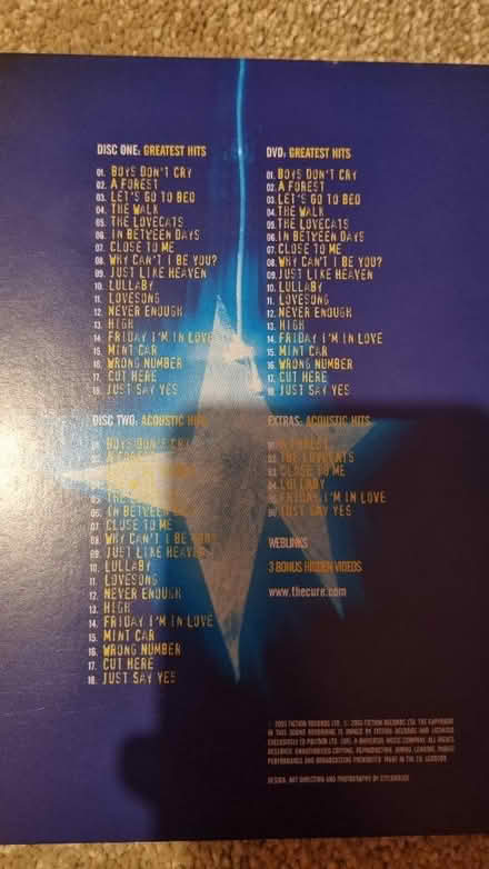 Photo of free The Cure - Greatest Hits DVDs (Strood) #2