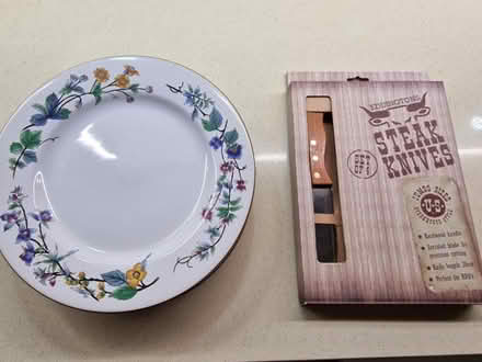 Photo of free Large Plates and Steak Knives (Harpur Hill SK17) #1