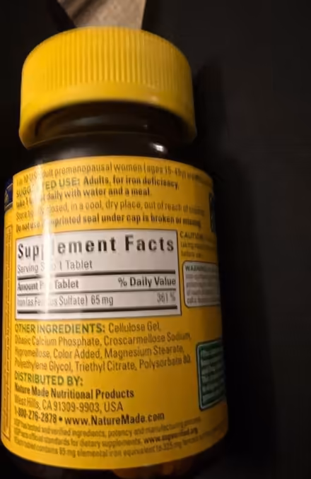 Photo of free Nature Made Iron 65 mg (S Section) #2
