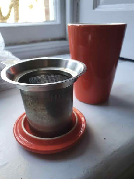 Photo of free Tea mug with loose leaf strainer (Boughton ME13) #1